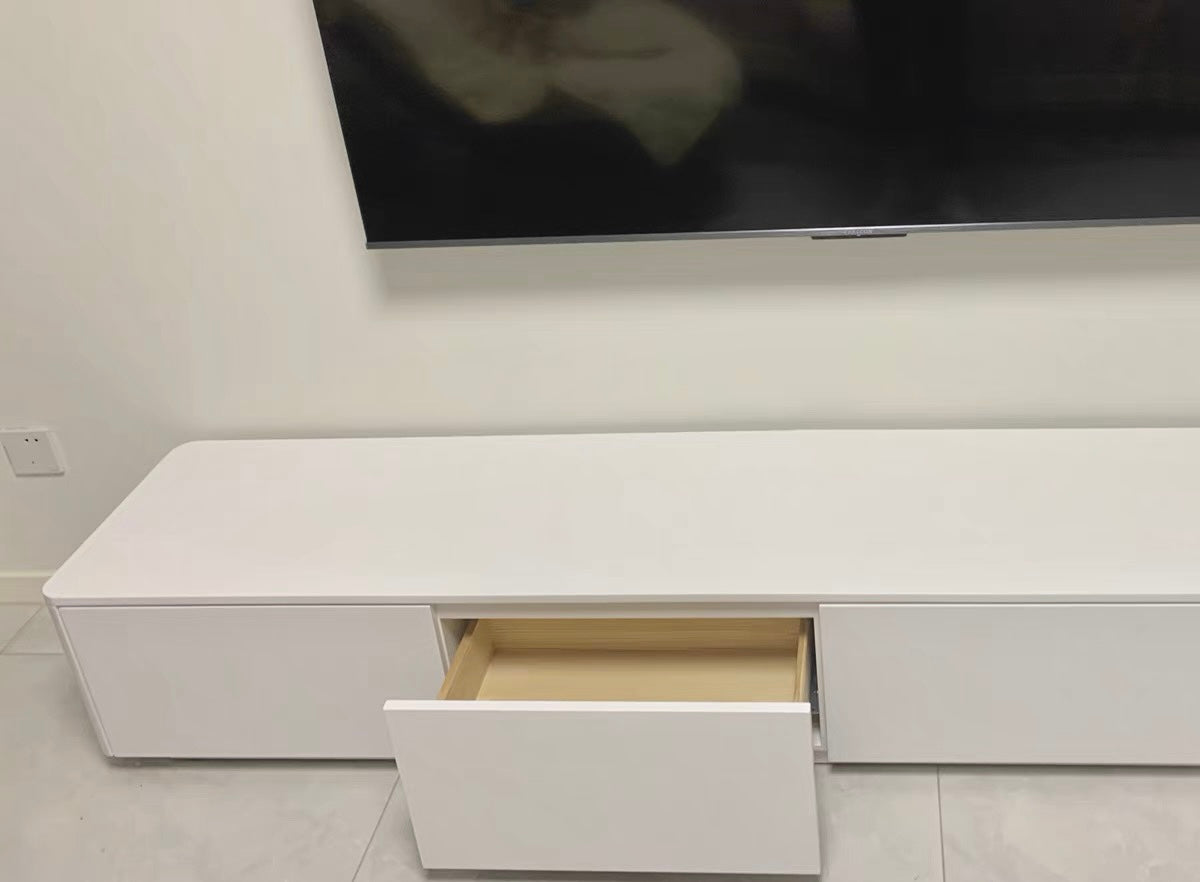 𝐙𝟎𝟏𝟓 Nordic pure white floor-standing solid wood TV cabinet 𝐭𝐯 𝐜𝐚𝐛𝐢𝐧𝐞𝐭 