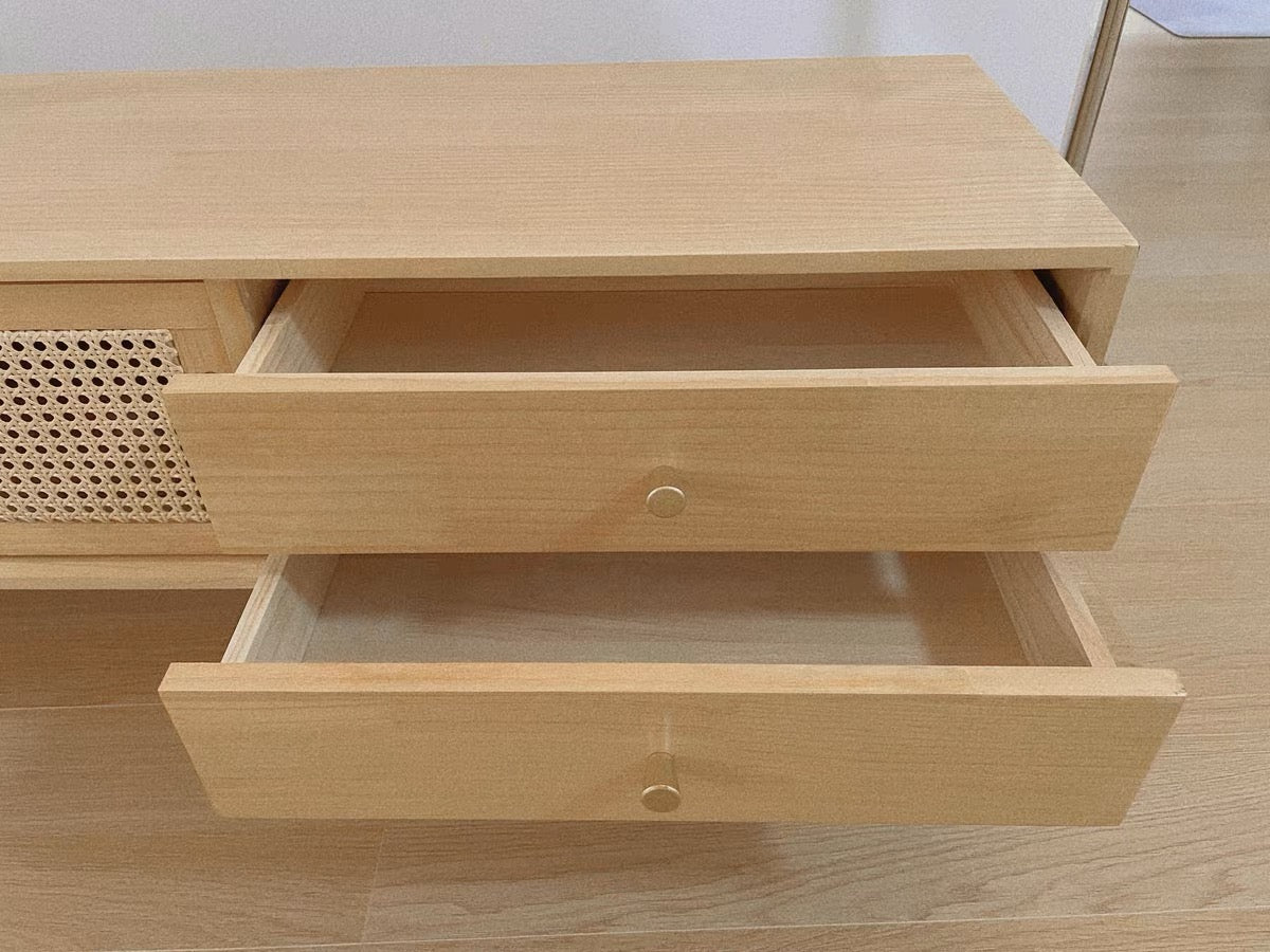 𝐙𝟎𝟕𝟖 Japanese rattan/Changhong glass TV cabinet solid wood𝐭𝐯 𝐜𝐚𝐛𝐢𝐧𝐞𝐭 