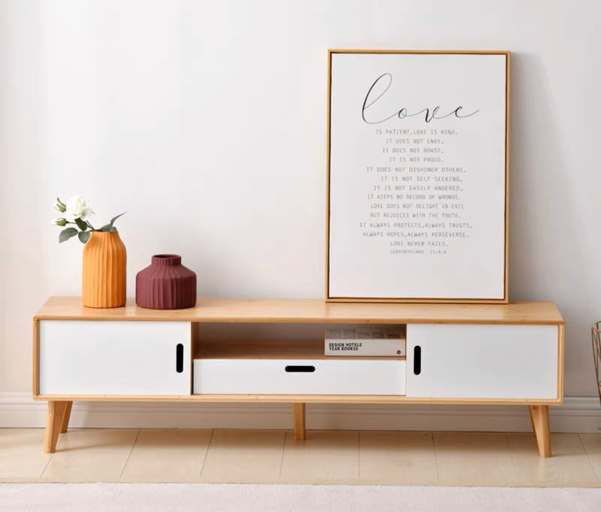 𝐙𝟎𝟏𝟐 Japanese style bamboo TV cabinet𝐭𝐯 𝐜𝐚𝐛𝐢𝐧𝐞𝐭 