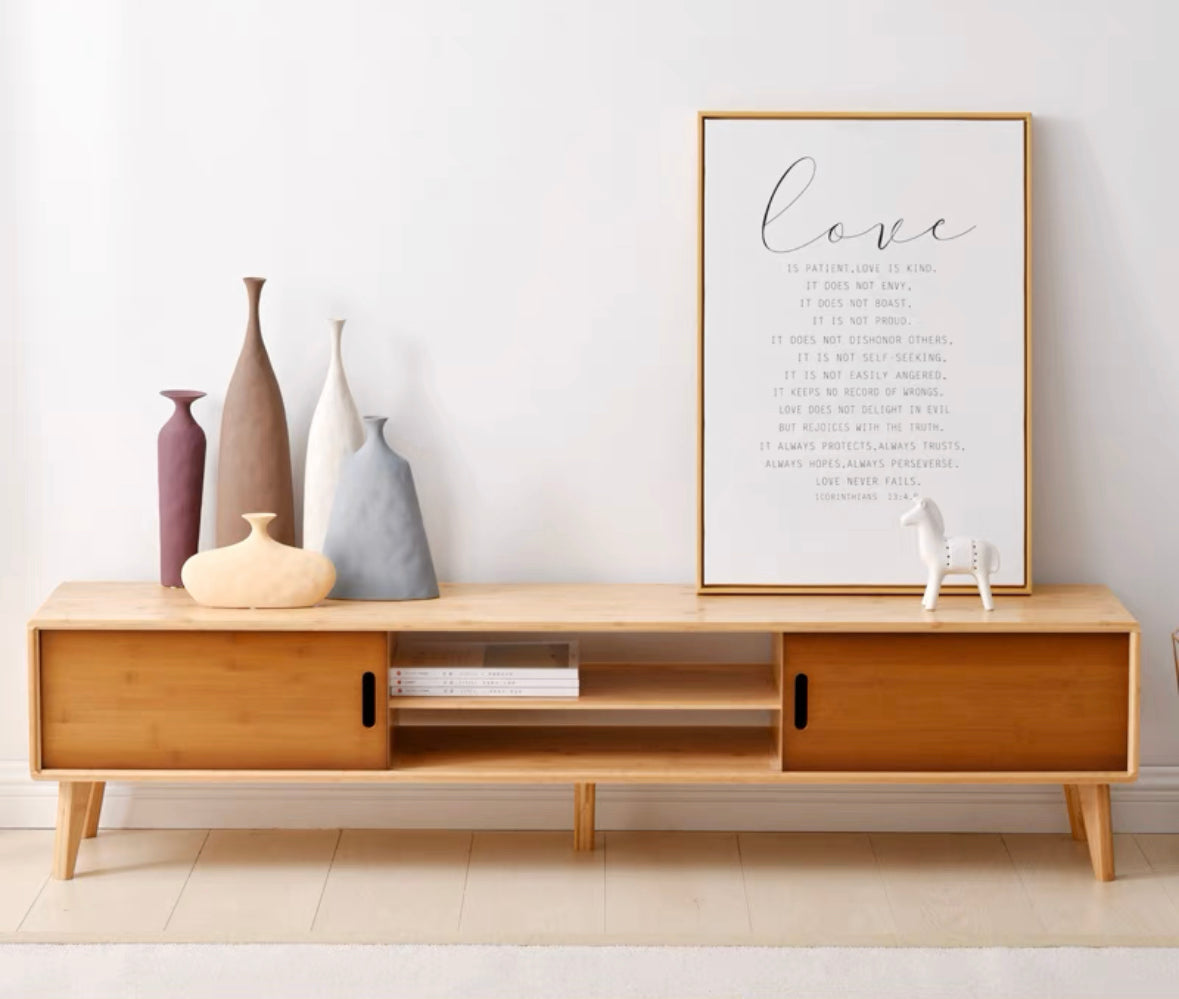𝐙𝟎𝟏𝟐 Japanese style bamboo TV cabinet𝐭𝐯 𝐜𝐚𝐛𝐢𝐧𝐞𝐭 