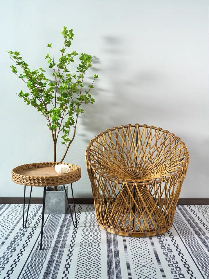 Japanese handmade rattan chair, pastoral style [waterproof, sunproof and anti-corrosion]
