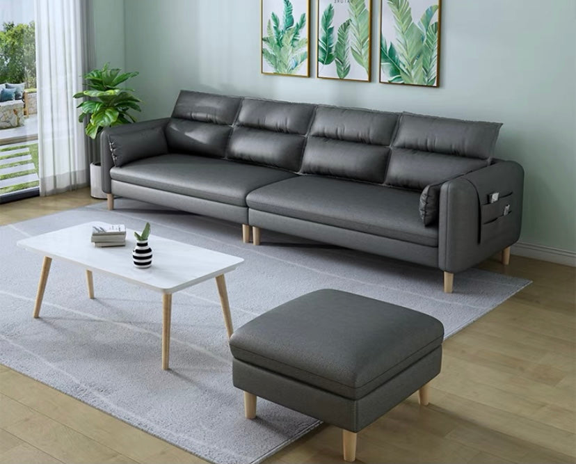 MILTOŃ Nordic soft leather sofa