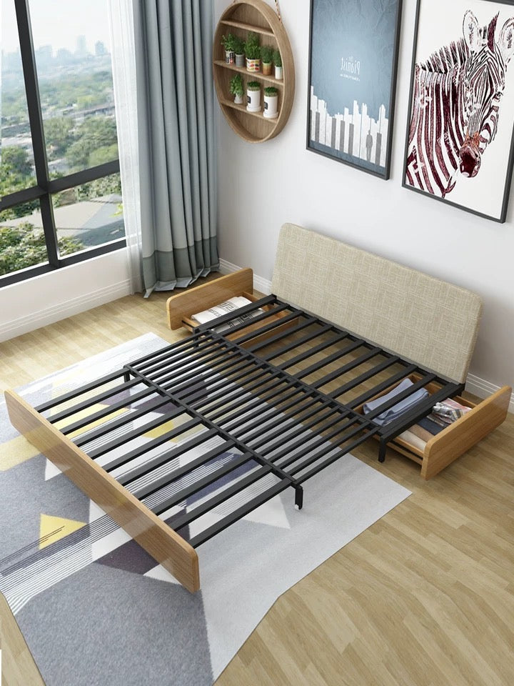TAKÜMI solid wood multifunctional storage sofa bed