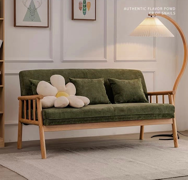 NUJI Japanese style corduroy solid wood sofa