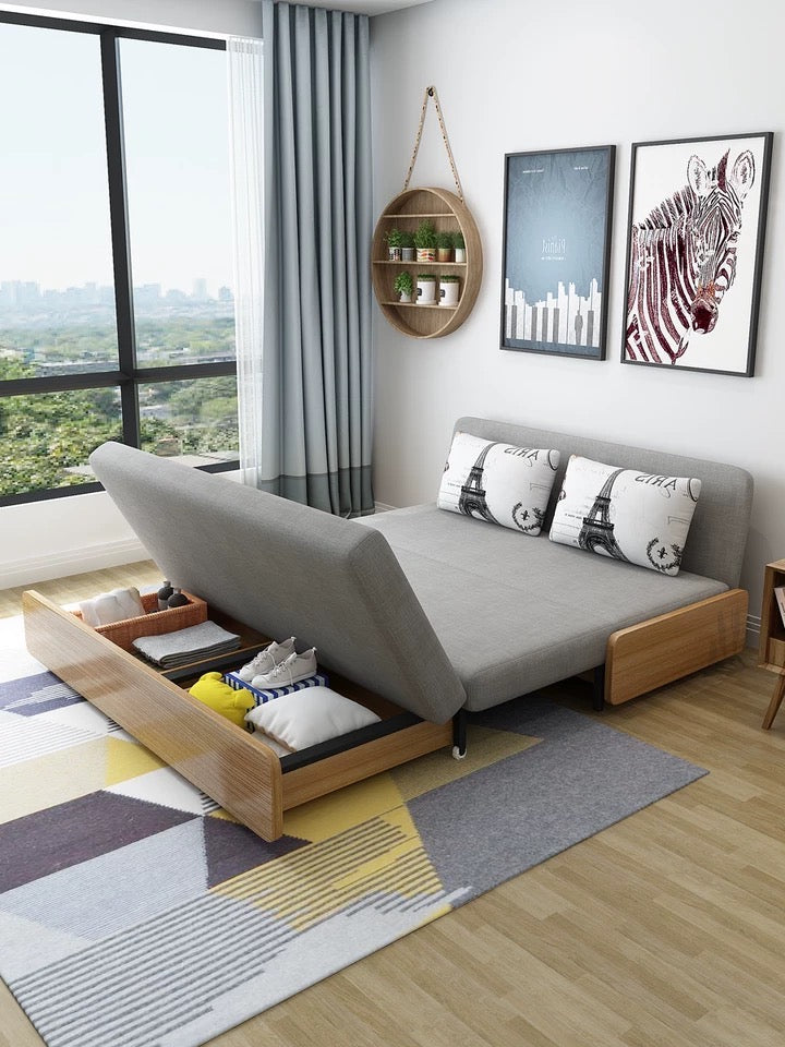TAKÜMI solid wood multifunctional storage sofa bed