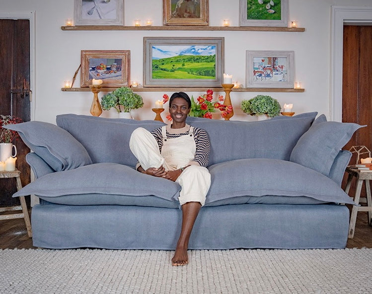 MILTOŃ Nordic super soft down fabric sofa