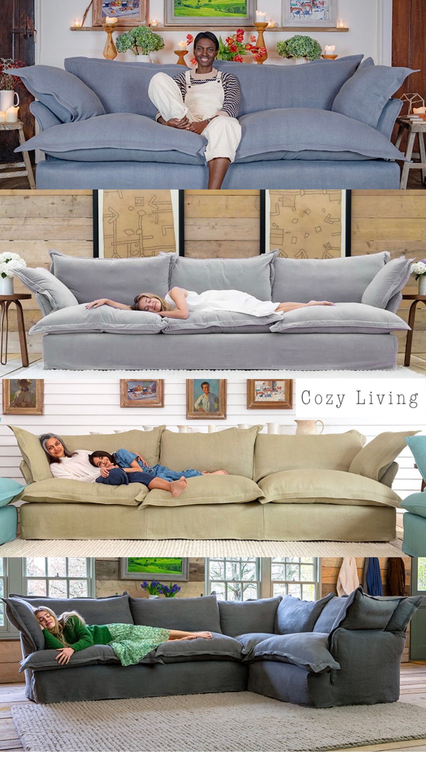 MILTOŃ Nordic super soft down fabric sofa